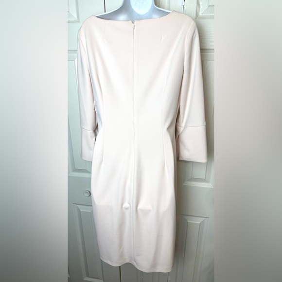 New CALVIN KLEIN Split Sleeve Sheath Dress Blossom Pale Pink Blush Wedding Work - Picture 9 of 15